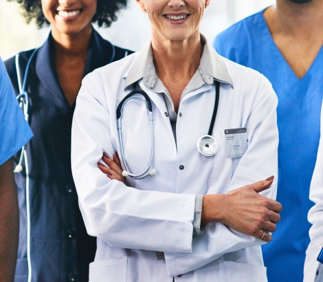 various doctors lined up